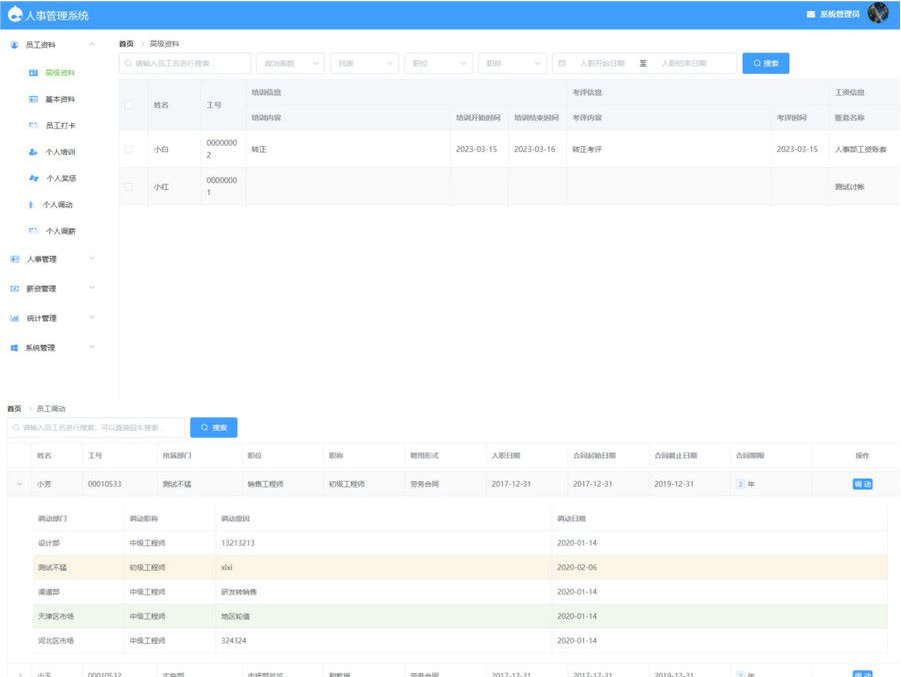 基于SpringBoot的人事管理系统源码-多木